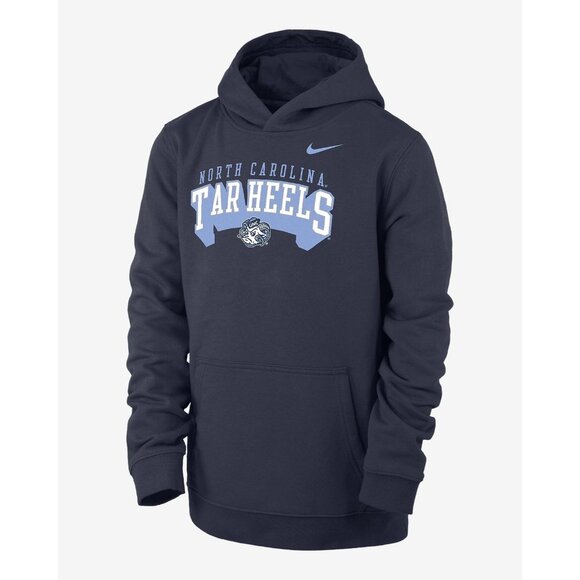 Sz Large NIKE Boys Club Fleece Pullover Hoody Navy Blue NWT - Picture 1 of 5